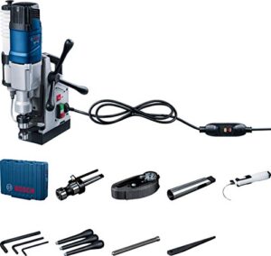 Bosch Professional Bohrmaschine GBM 50-2, Aufsteckfräsendorn, Innensechskanntschlüssel, Austreiber, Reduzierhülse, Fixierstift, Sicherungsseil, Kühlmittelbehälter, Befestigungswinkel, Handwerkoffer