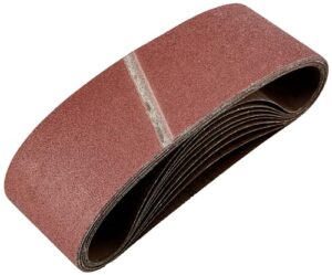 Bosch Schleifband-Set, 9 Teile, verschiedene Materialien, Körnung 60/80/100, 75 x 533 mm, Bandschleifer-Zubehör