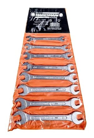 Brueder Mannesmann Werkzeuge M 110-08 Gabelschlüsselsatz 8-teilig mit Chrom-Vanadium Stahl gefertigt, ideal für Heimwerker und Handwerker