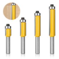 Holzbearbeitungs Schneidwerkzeug Bündigfräser Set, 4 Stück Kugellager Oben mit Ent Bündigfräser, 8mm Schaft und Kanten Kopierfräser für Holzverarbeitung