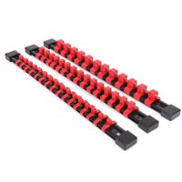 Socket Organizer, SAE und Metrisch-Sockel Halter Rail, 1/4" Treibriemen x 16 Klammern, 3/8" Treibriemen x 15 Klammern, 1/2" Treibriemen x 12 Klammern, Premium Qualität Socket Halter