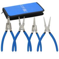 CCLIFE Sprengringzangen Set, 4-teiliges Seegeringzange Set für Innensicherung und Außensicherung mit geraden und gebogenen Zangen