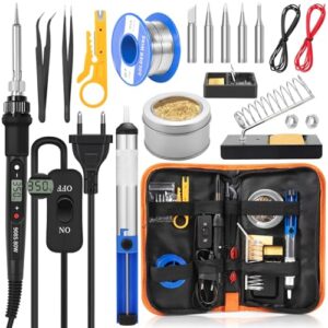 CIRULLI Lötkolben Set 80W, 17 in 1 Lötset mit Ein/Aus-Schalter und Lötspitzen für Elektroarbeiten und Reparaturen