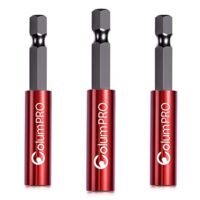Magnetischer Bit-Halter für Schlagschrauber, 3 Stücke 60MM, 1/4 Zoll Sechskantschaft S2 Stahl, magnetische Schraubendreherverlängerung gerade ohne Biegen
