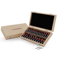 CSOOM 25-teilige professionelle Holzbearbeitung Router Bit mit Hartmetall-Trimmer, Holzbearbeitung Werkzeuge - Oberfräser-Bit-Set für Fachleute und ambitionierte Heimwerker