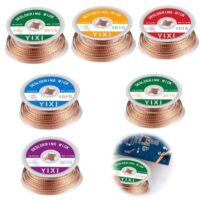 Desoldering-Wire, 6 Stück Litze Lötlitze Solder Wick für die Entlötung von kleinen Leiterplatten mit verschiedenen Breiten (1.0/1.5/2.0/2.5/3.0/3.5mm)