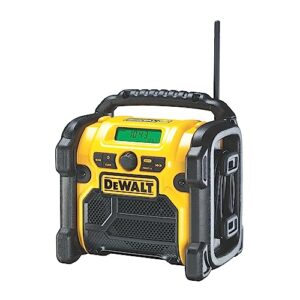 DEWALT Akku- und Netz-Radio/Baustellen-Radio, professionelles Radio für die Baustelle, DAB/FM Stereo/FM Empfang, 10,8-18 V, 3,5 mm Aux-Eingang, robustes Gehäuse, 1,8 m Kabel