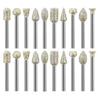 Professionelles Diamantfräser Set für Steinschnitzerei, Schmuckherstellung und Feinmechanik - 20 Stück Diamant Fräser Set mit 1/8'' Schaft für Schnitzen Polieren Bohren