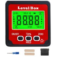 Digital Winkelmesser mit Magnetfuß, IP54 Wasserdicht Neigungsmesser Bevel Box für gradgenaue Schnitte und Messungen