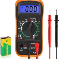Digital Multimeter Voltmeter Batterietester für Messungen von Spannung, Strom und Widerstand mit großem LCD-Anzeige und Hintergrundlicht