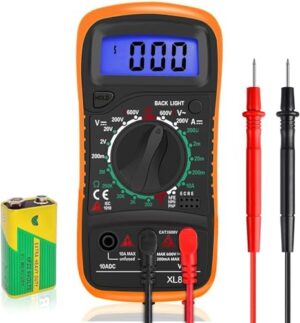 Digital Multimeter Voltmeter Batterietester für Messungen von Spannung, Strom und Widerstand mit großem LCD-Anzeige und Hintergrundlicht