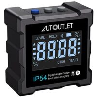 Digitaler Neigungsmesser mit großem LCD-Display für präzise Winkelmessungen bei der Holzarbeit und Automobilwartung. Wasserdicht und magnetisch an 4 Seiten.