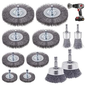 Bohrmaschinenset mit 12 Drahtbürsten für Schleifen, Polieren, Entrosten, Reinigen und Vibrationsdämpfen