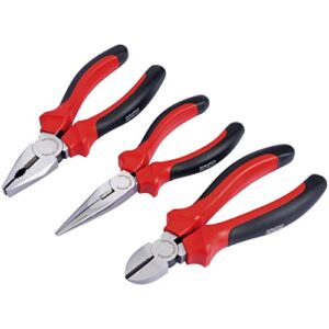 Draper Redline 68001 Zangen-Set mit Soft-Grip-Griffen, 3-teilig, hochwertiges Werkzeug für Heimwerker und Handwerker