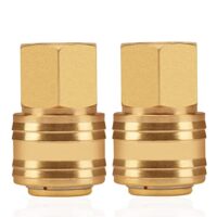 2stk Druckluftkupplung Innenstecker 1/4 Zoll Kupplungsstecker mit Messing Innengewinde und Ventil
