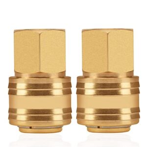 2stk Druckluftkupplung Innenstecker 1/4 Zoll Kupplungsstecker mit Messing Innengewinde und Ventil
