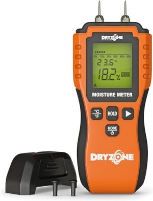 Dryzone Feuchtemessgerät - Elektronisches Gerät für die Messung von Feuchtigkeit in verschiedenen Baumaterialien, einschließlich Holz und Mauerwerk. Vielseitiges Werkzeug für Hausbesitzer und Fachleute.