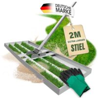 Rasen Rakel, Rasenrechen, BxL: 80x30 cm Stahl, Rasenpflege Rakel, Werkzeug für mehr Bodenebenheit, Garten- & Rasenpflege