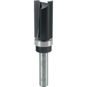 Bild eines Fräserns für die Heimwerker- und Haustechnik, mit einem Durchmesser von 16 mm, einer Nutzlänge von 32 mm und einer Gesamtlänge von 77 mm. Der Schaft hat einen Durchmesser von 8 mm und ist mit einer Schaftlänge von 32 mm versehen.