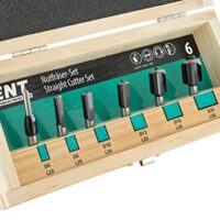 Hartmetall Grundschneide zum Einbohren Z2+1 - Ø 6-8-10-12-16-20 - Schaft Ø 8 mm, 6-teiliges Set für Holzfräsen mit Hartmetall-Schneiden und Anti-Haft-Beschichtung