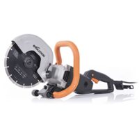 Evolution R230DCT Betonsäge, elektrische Steinsäge mit 2000W Leistung, 230 mm Scheibendurchmesser und Diamantblatt für schnellen und sauberen Schnitt von Mauerwerk, Gehwegplatten und Beton