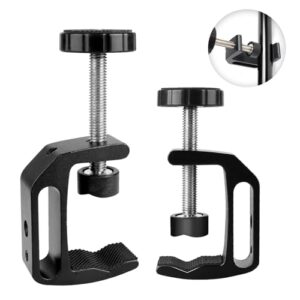 EXLECO 2er C-Klemme für Rohr Schraubklemme aus Aluminium, einstellbare Kieferöffnungen, Tischklemme, Trägerklemme und Universal-Schraubzwinge, verstellbar und sicher für Holzarbeiten und Schweißen