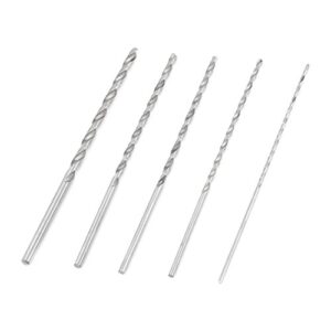 Extra langer Spiralbohrer Set mit 5 verschiedenen Größen und extra langen Bohrern für verschiedene Materialien wie Holz, Kunststoff und mehr