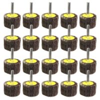 FEIHU 20 Stück Lamellenschleifer, Schleifköpfe, Fächerschleifer set 40X25x6MM. Geeignet für Reinigung von Rost/Schweißgraten, perfekt für Elektro- und Drehwerkzeuge, Körnung 80