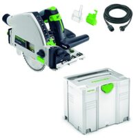 Festool TS 55 R Tauchsäge mit Elektrottonik, Blau/Weiß, hochwertige Tauchsäge für Profis im Baugewerbe und in der Werkstatt, leistungsstarker Motor, Präzision und Zuverlässigkeit