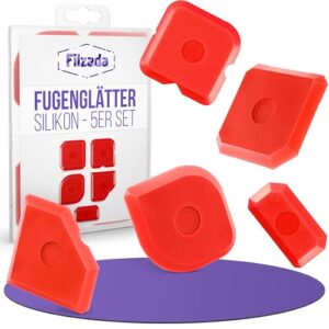 Filzada Silikon Abzieher Fugen - 5er Set - Fugenglätter Silikon - Profi Silikon Fugenglätter - Silikonfugen Abzieher - Fugenspachtel - Silikonspachtel - Silikonabzieher/Fugenabzieher