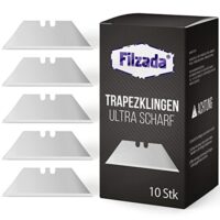 Filzada 10x PROFI Trapezklingen für Teppichmesser - Ultra scharfe Klingen für Teppiche - hochwertige Carbon-Stahl-Klingen