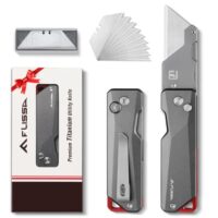 FLISSA Klappmesser Teppichmesser, Titan CNC-gefrästes Universalmesser, Cuttermesser mit Schnellwechselklinge, Ideal für Geschenke für Männer und Frauen