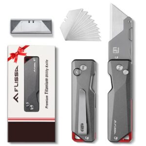 FLISSA Klappmesser Teppichmesser, Titan CNC-gefrästes Universalmesser, Cuttermesser mit Schnellwechselklinge, Ideal für Geschenke für Männer und Frauen