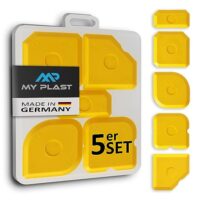 Fugen-Glätter Set 5-teilig, Silikon und Acryl Fugenabzieher, professionell für perfekte Fugen, Gelbfarbe, Set mit 5 Stücken