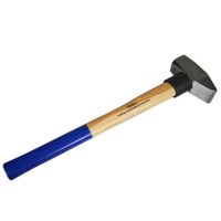 Vorschlaghammer aus Stahl mit Stielschutz für kleinere Abbrucharbeiten in Haus und Garten, 3000g, C45 Werkzeug-Stahl, Hickory-Holz, Stiel schützt Hammerschläge