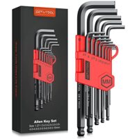 GETLITOOL Innensechskant Satz, 13PCS Innensechskantschlüssel HX mit Kugelkopf 1,27mm-10mm, Cr-V-Stahl, Profi Sechskantschlüssel Set klein und kompakt mit Klapphalter