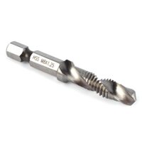 Gewindebohrer M8, Sechskantschaftbohrer, Sechskantgriff-Verbundbohrer zum Bohren und Gewindeschneiden auf weichem Metall, Aluminiumplatte und Eisen