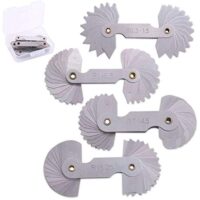 Glarks 4 Pack R0.3-1.5/ R1-6.5/ R7-14.5/ R15-25 Radius Gauge Set, Messwerkzeug für Werkzeug- und Formenbauer, hochwertiges Stahlmaterial mit Chrom-Finish