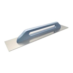 Hochwertige DEWEPRO Glättekelle aus Edelstahl für präzises Glätten von Putz, Spachtelmassen und anderen Baustoffen.