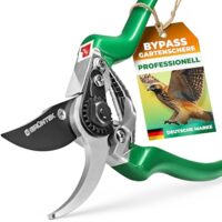 GRÜNTEK Gartenschere FALKE Teflon Baumschere mit Klinge aus japanischem SK5-Stahl, Bypass-Pflanzenschere 215 mm Secateurs für den Garten und die Blumenpflege
