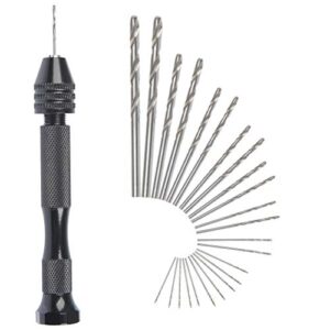 Handbohrmaschine mit Spiralbohrern, 25 Stück Mikro-Bit für verschiedene Anwendungen wie Schmucksachen und Modellbau