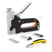 Handtacker Set mit 2100 Klammern, Tackerpistole für Holz, Klammerentferner, Regulierbare Schusskraft
