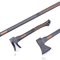 Ergonomisches 3er Axt Set von Hecht, hochwertiges Werkzeug für Garten und Haus, ergonomische Axten mit gummierten Handgriffen, spezielle Gummischutzlippe