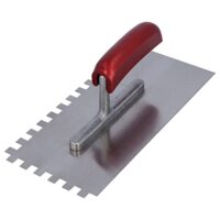 HELPMATE gezahnte Glättekelle 10x10 mm - Profi Zahnspachtel hergestellt in Deutschland - 230 x 130 mm Zahnkelle zum Auftragen von Spachtelmasse und Fliesenkleber