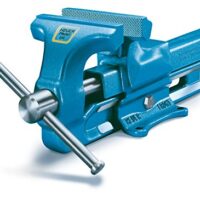 HEUER Schraubstock mit 100 mm Backenbreite, ganz aus Stahl geschmiedet und unzerbrechlich, ideal für Heimwerken, Automobilbau oder Industrie-Anwendungen.