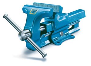 HEUER Schraubstock mit 100 mm Backenbreite, ganz aus Stahl geschmiedet und unzerbrechlich, ideal für Heimwerken, Automobilbau oder Industrie-Anwendungen.
