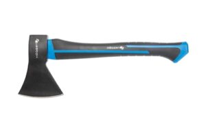 Höger Technik Universalaxt mit Glasfaserstiel für Garten und Wald, 600g schwer, ergonomischer Griff und gehärtetes Axtblatt.