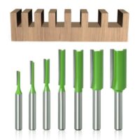 Holzfräser Set aus 7 Stücken für Profis und Anfänger, Hartmetall Fräser mit 6mm, 8mm, 10mm und 12mm Düse