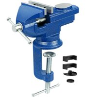 HRB Schraubstock 70 mm klemmbar, für Werkbank, massiv gefertigt, Hammerschlaglackierung