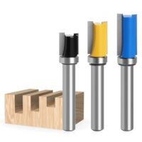 HWTONG 3 Stück bündigfräser 8mm, hochwertige Router-Bit-Set für professionelle und hobbyistische Anwendungen, C3-Mikrokristallkarbid, PTFE-Koating, ideal für Trimm- und Graviermaschinen